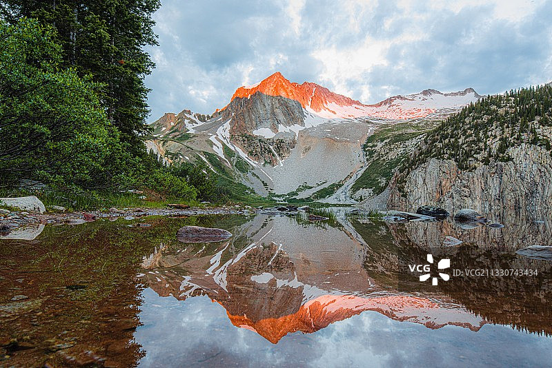 美国科罗拉多州斯诺马斯湖湖光山色美景图片素材