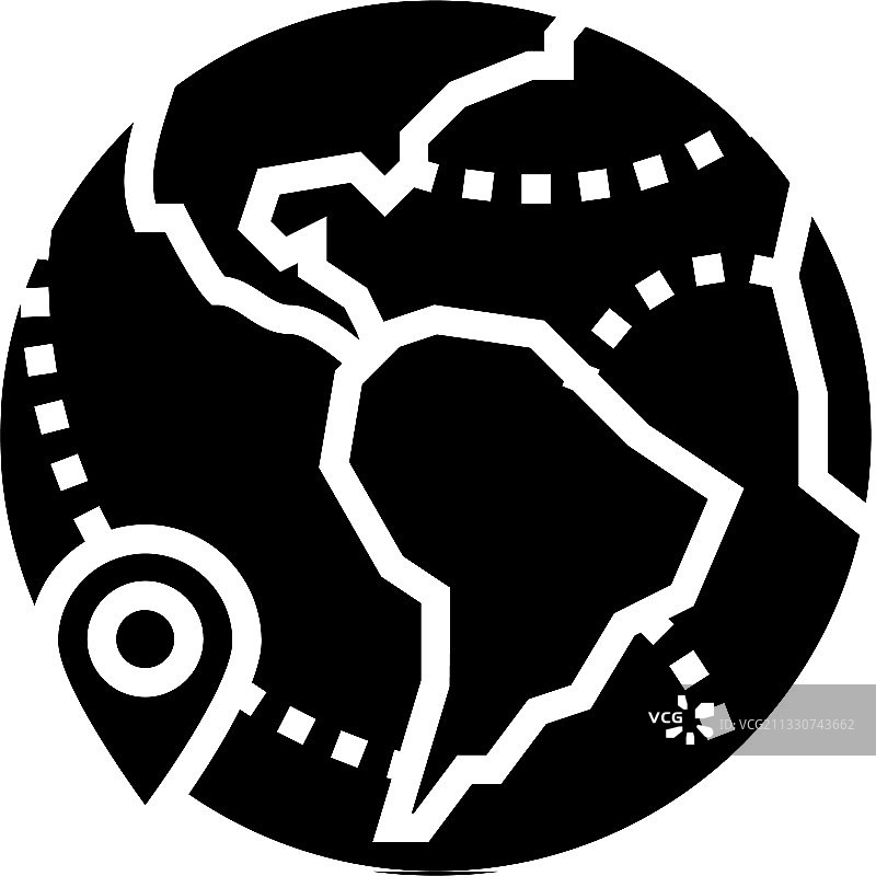 地球定位点字形图标图片素材