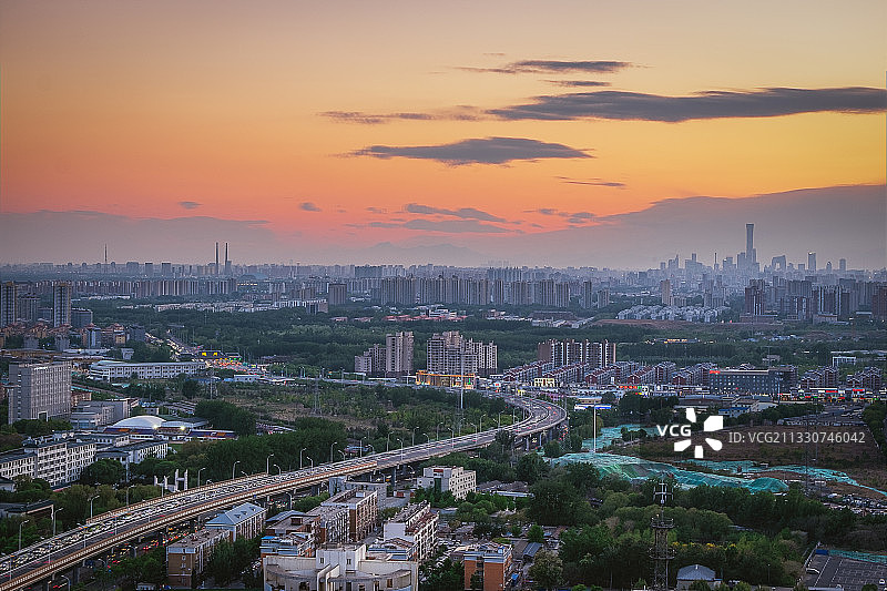 夕阳下的通州图片素材