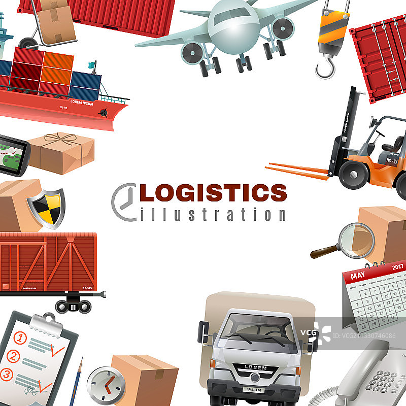 彩色物流模板图片素材