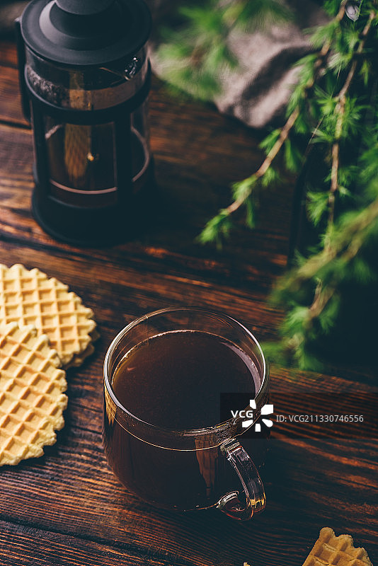 桌上食物和饮料的俯视角度照片图片素材