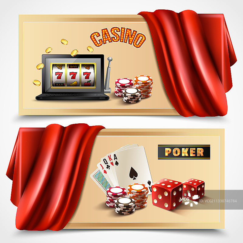 逼真的赌场banner图片素材