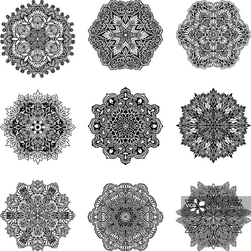 装饰曼陀罗套装图片素材