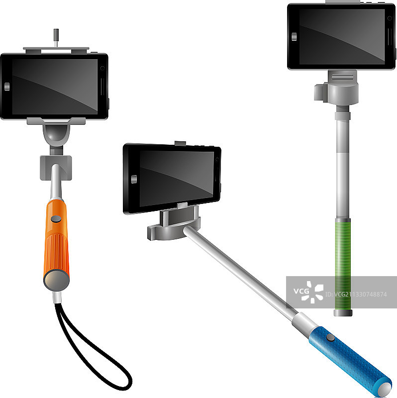 用于自拍的手机单脚架图片素材