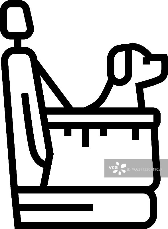 汽车内宠物运输包线性图标图片素材