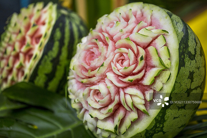 瓜果雕刻艺术图片素材