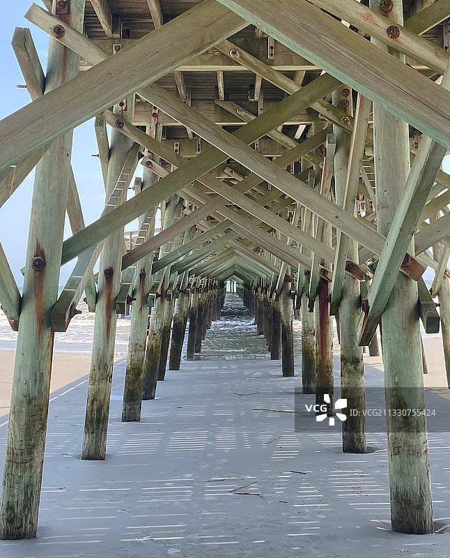 美国南卡罗来纳州默特尔比奇海上的码头景色图片素材