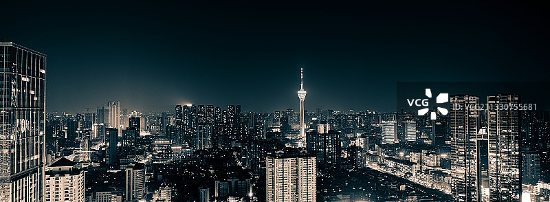 成都339高空夜景图片素材