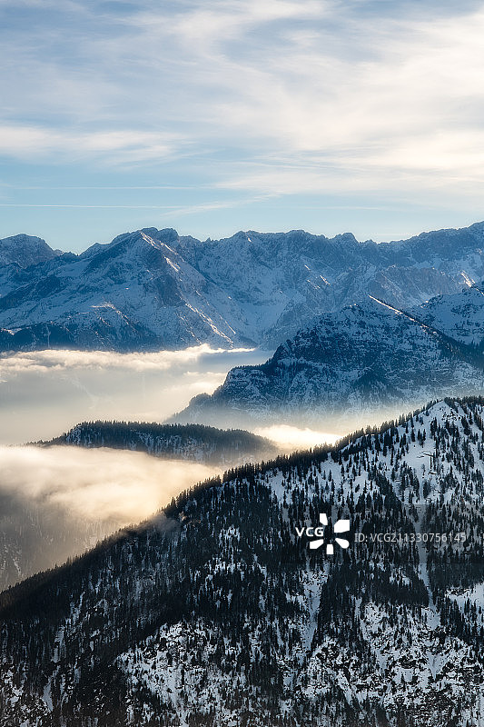 德国上阿默高雪山风景图片素材