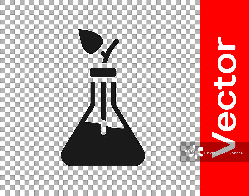 透明背景上的黑色植物育种图标图片素材