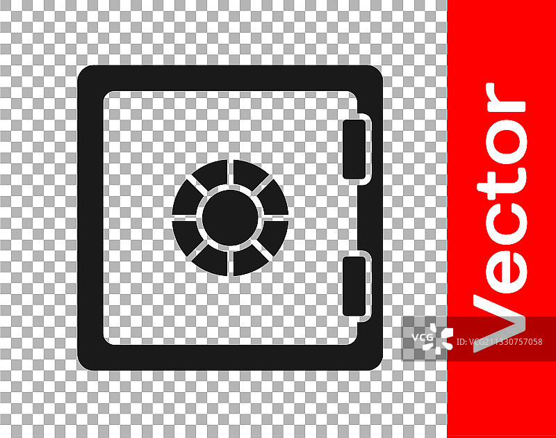透明背景上的黑色保险箱图标图片素材
