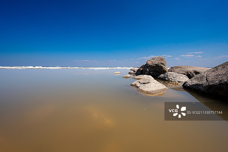 加拿大海景风光，蓝天白云图片素材