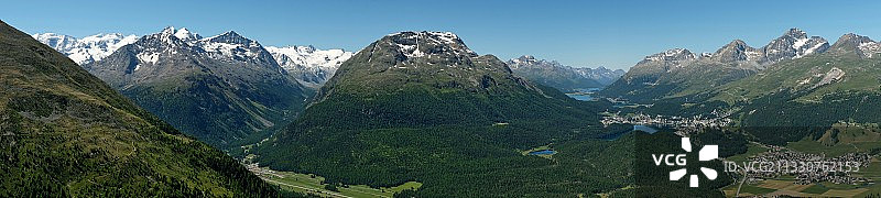 瑞士的壮丽山景全景图片素材