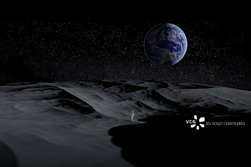 登月远眺地球图片素材