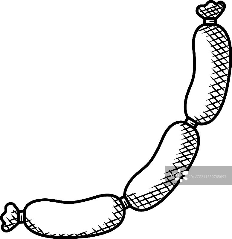 手绘风格香肠图标图片素材