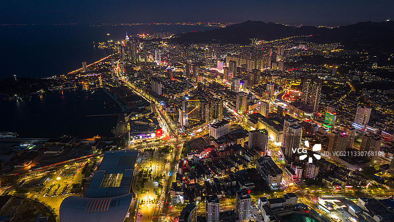 烟台芝罘区夜景图片素材