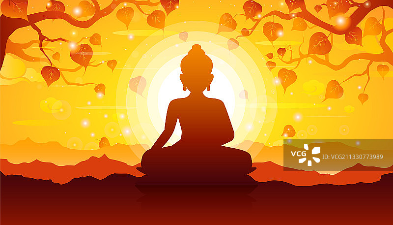 菩提树下的佛像图片素材