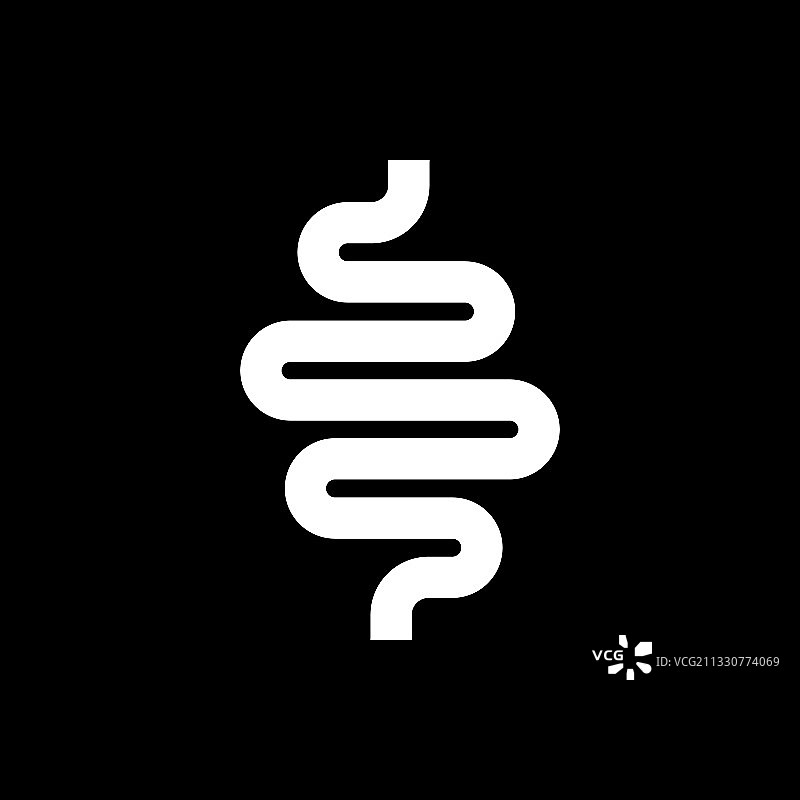 肠道字形图标或消化系统符号图片素材