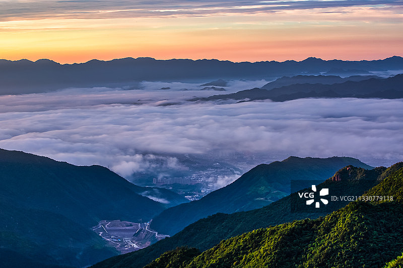 仙居城市云海风光图片素材