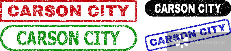 卡森城做旧矩形印章图片素材