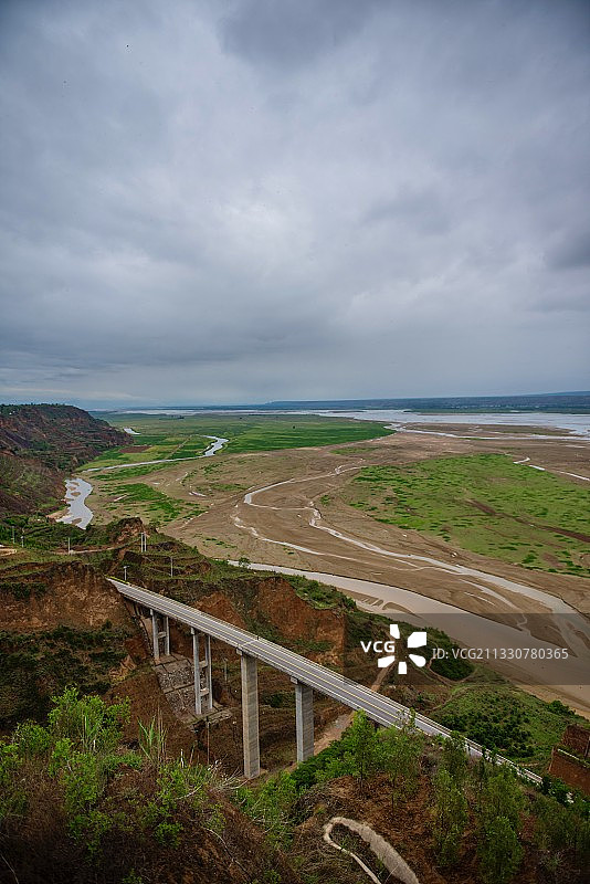 远眺黄河，陕西韩城段图片素材