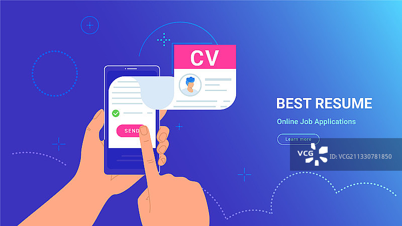 使用移动App在线完成和发送简历图片素材