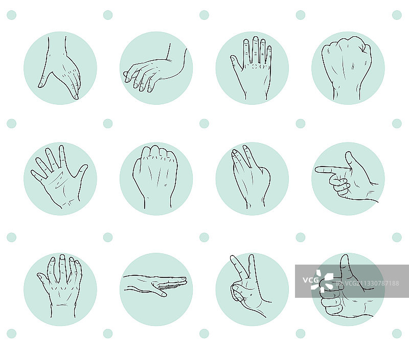 手部图标速写图片素材