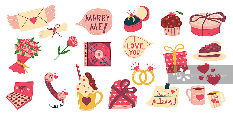 情人节卡通元素图片素材