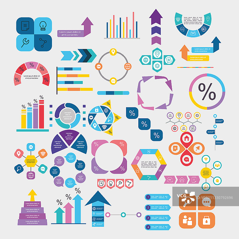 信息图表元素和工具图标集图片素材