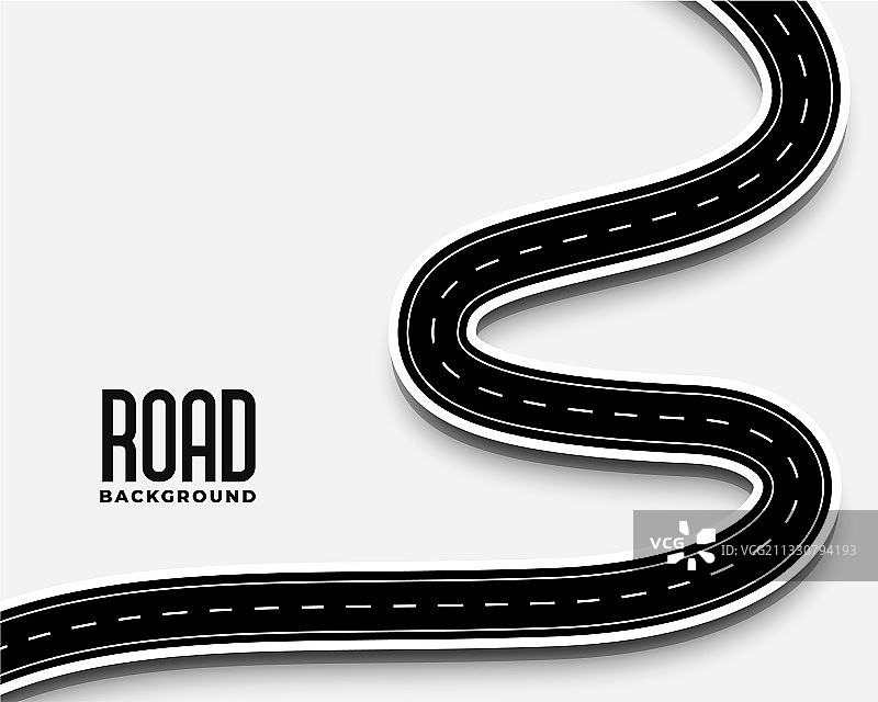 3D风格的弯曲蜿蜒道路图片素材