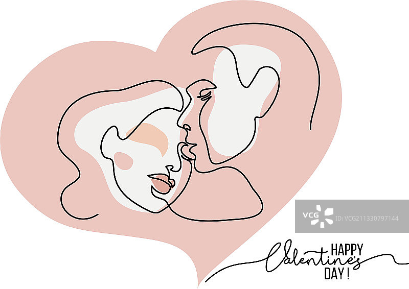 相爱的男女情侣接吻肖像图片素材