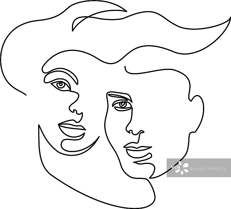 相爱的男女情侣接吻肖像图片素材