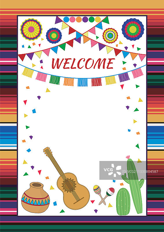 墨西哥节日派对邀请函图片素材