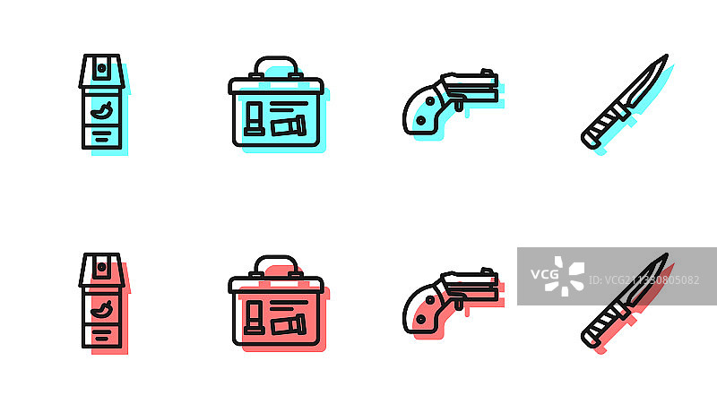 线条小型枪左轮手枪胡椒喷雾图片素材