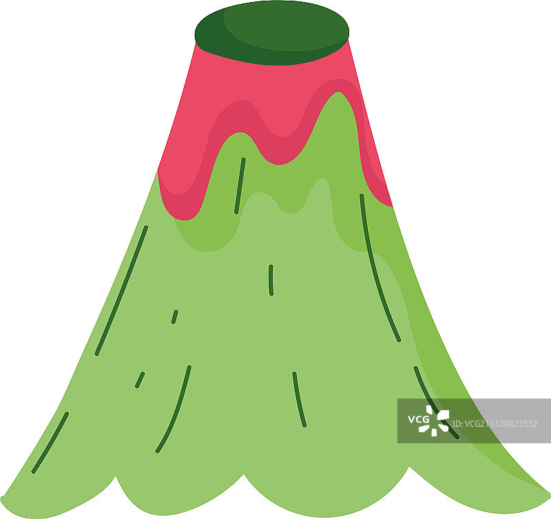 火山熔岩卡通图标设计图片素材