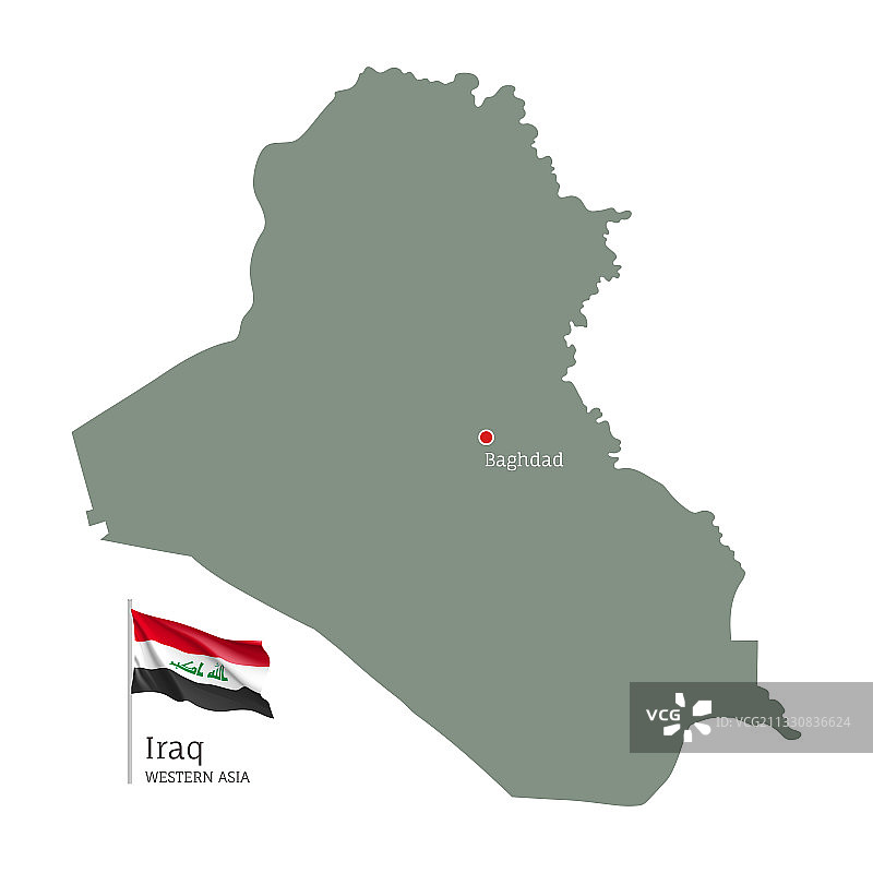 伊拉克国家地图轮廓图片素材
