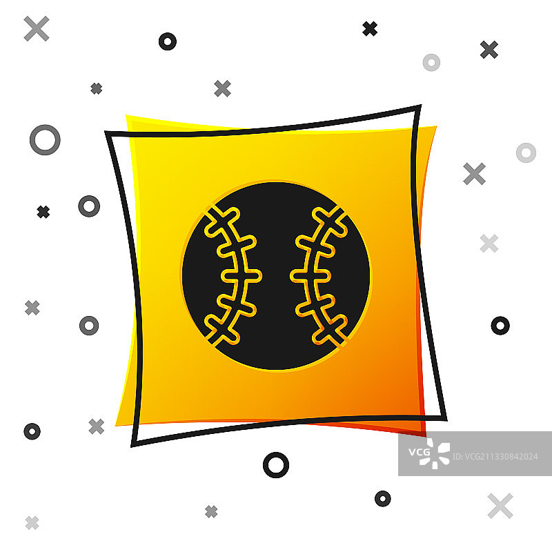 白色背景上的黑色棒球图标图片素材