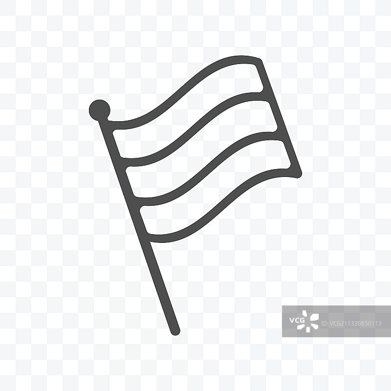 透明背景上的旗帜条纹图标图片素材