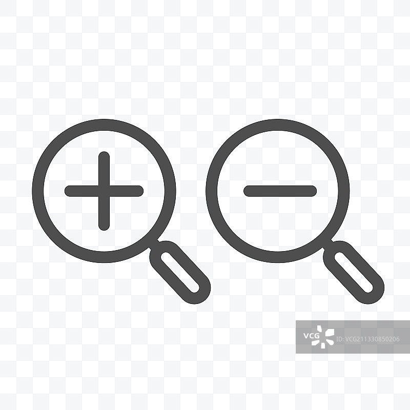 搜索放大和缩小图标孤立图片素材