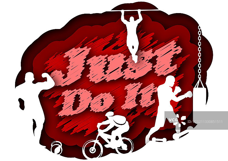 纸艺风格的Just Do It图片素材