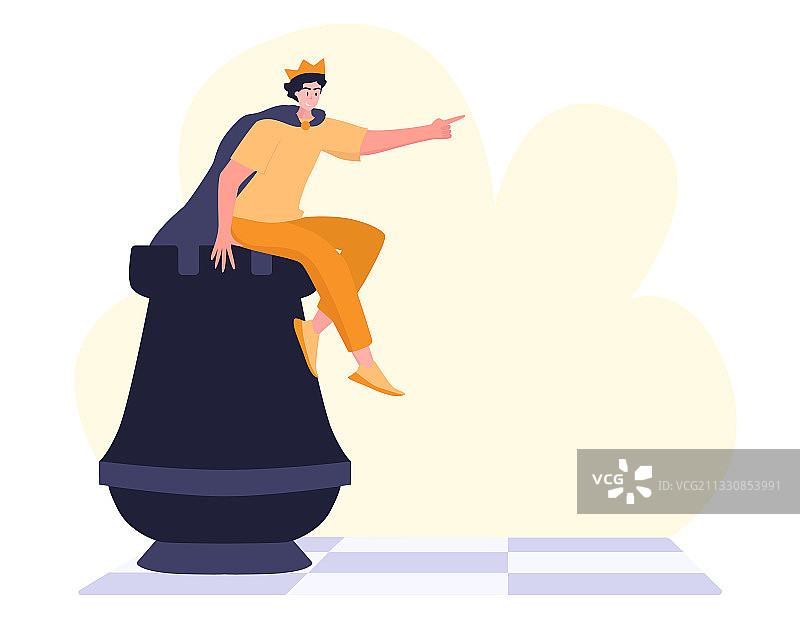 流行的扁平风国际象棋游戏图片素材