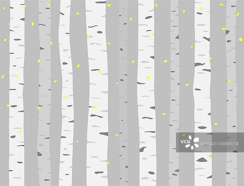 桦树、鹿和鸟剪影背景图片素材