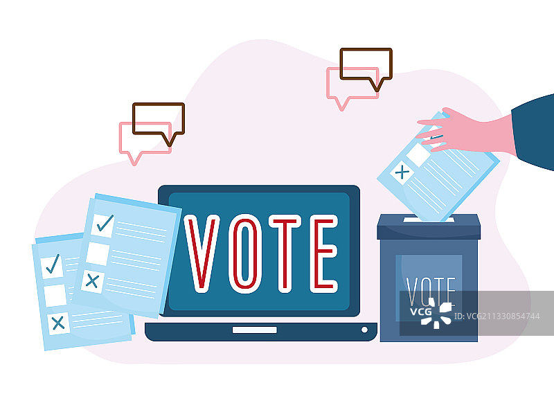 投票选举箱在线民主选项图片素材