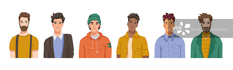 不同人群的男性肖像图片素材