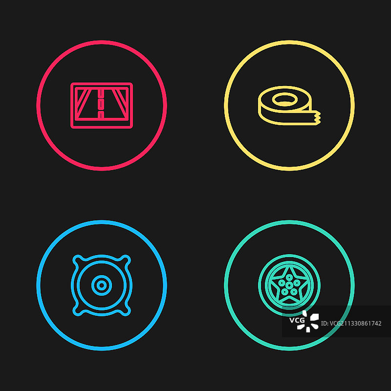 汽车音响喇叭车轮透明胶带等图片素材