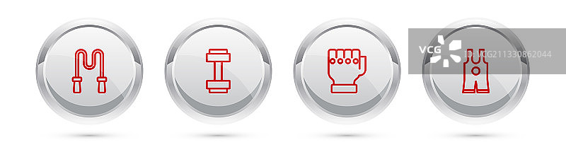 跳绳、哑铃、MMA手套等运动器材图片素材