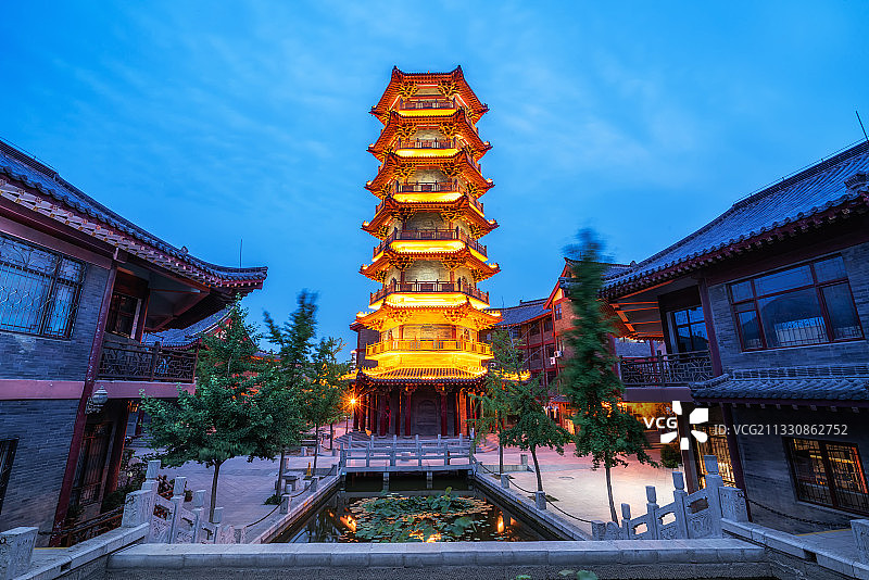 山东青州古城夜景图片素材