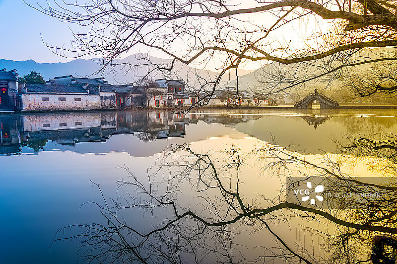 安徽宏村小镇风光图片素材