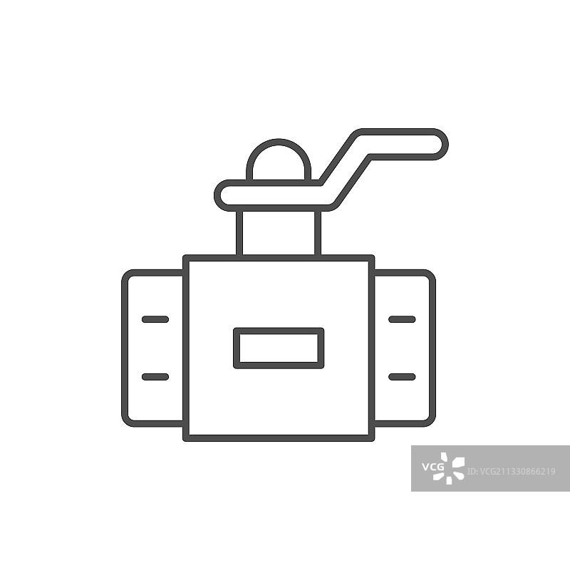 球阀线性轮廓图标图片素材