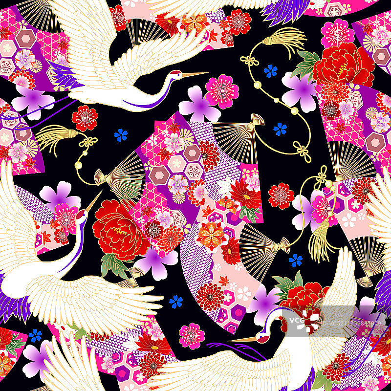 扇子无缝壁纸图片素材